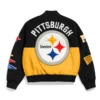 Pittsburgh Steelers Black Wool Pennant Varsity Jacket