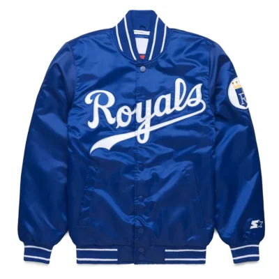 Royal Blue Kansas City Royals Vintage Satin Jacket
