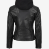 Tonja Hooded Women’s Real Black Leather Jacket