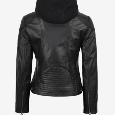 Tonja Hooded Women’s Real Black Leather Jacket
