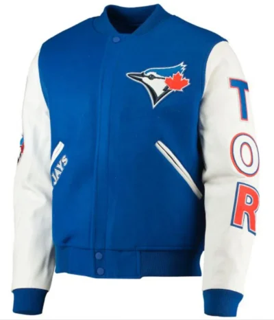 Toronto Blue Jays White & Royal Blue Varsity Jacket