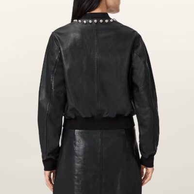 Wilder Stud Modern Leather Bomber Jacket