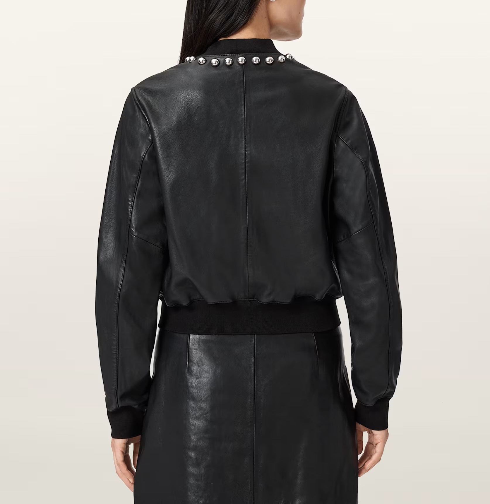 Wilder Stud Modern Leather Bomber Jacket