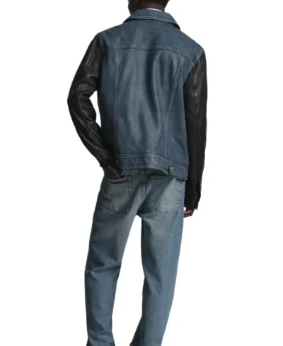 Wilson Beckham Two-Tone Blue and Black Denim Jacket