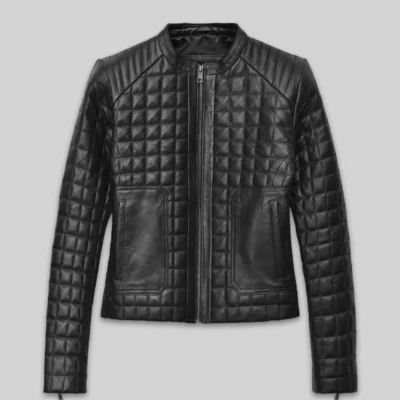 Womens Black Quilted Premium Leather Jacket