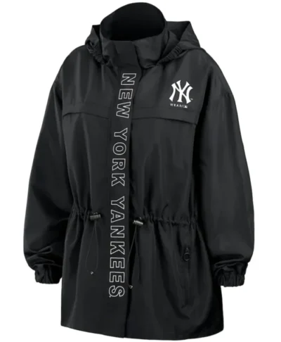 Womens-Black-new-york-yankees-windbreaker-Hoodie-Jacket