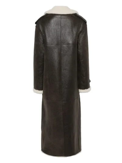 Women's Brown Shearling Trench Coat