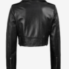 Women’s Edgy Black Cropped Leather Moto Jacket