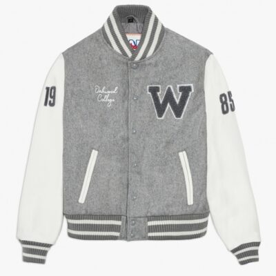 Women’s Grey College Varsity Jacket