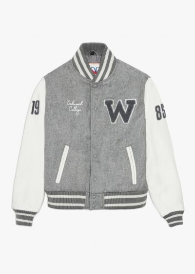 Women’s Grey College Varsity Jacket