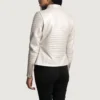 Women’s Ice Silver Quilted Moto Leather Jacket