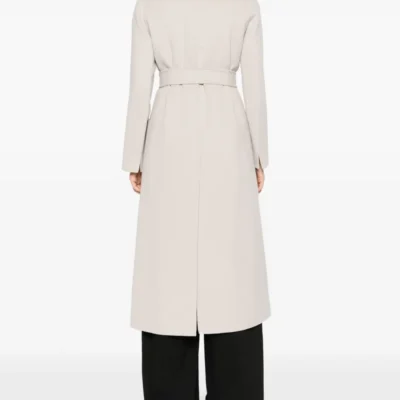 Women's Light Grey Maxi Trench Coat