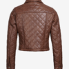 Women’s Quilted Cognac Leather Crop Jacket