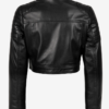 Women’s Real Leather Black Cropped Moto Jacket