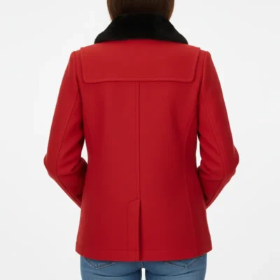 Women’s Red Wool Toggle Duffle Jacket