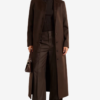 Women’s Rosario Chocolate Brown Collarless Wool Trench