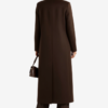 Women’s Rosario Chocolate Brown Collarless Wool Trench