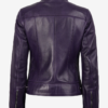 Women’s Stylish Purple Biker-Style Leather Jacket