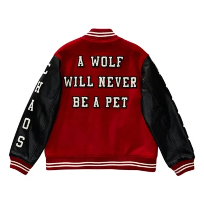 Women’s Wolf Rose Embroidered Varsity Jacket