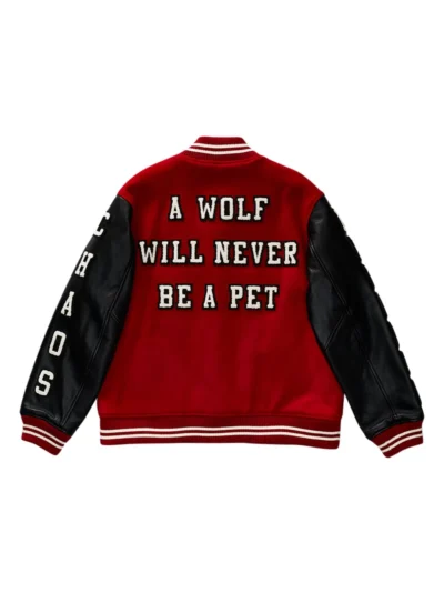 Women’s Wolf Rose Embroidered Varsity Jacket