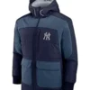 NY-Yankees-Full-Zip-Grey-Puffer-Jackets front