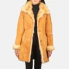 Beige Erica Shearling Leather Coat