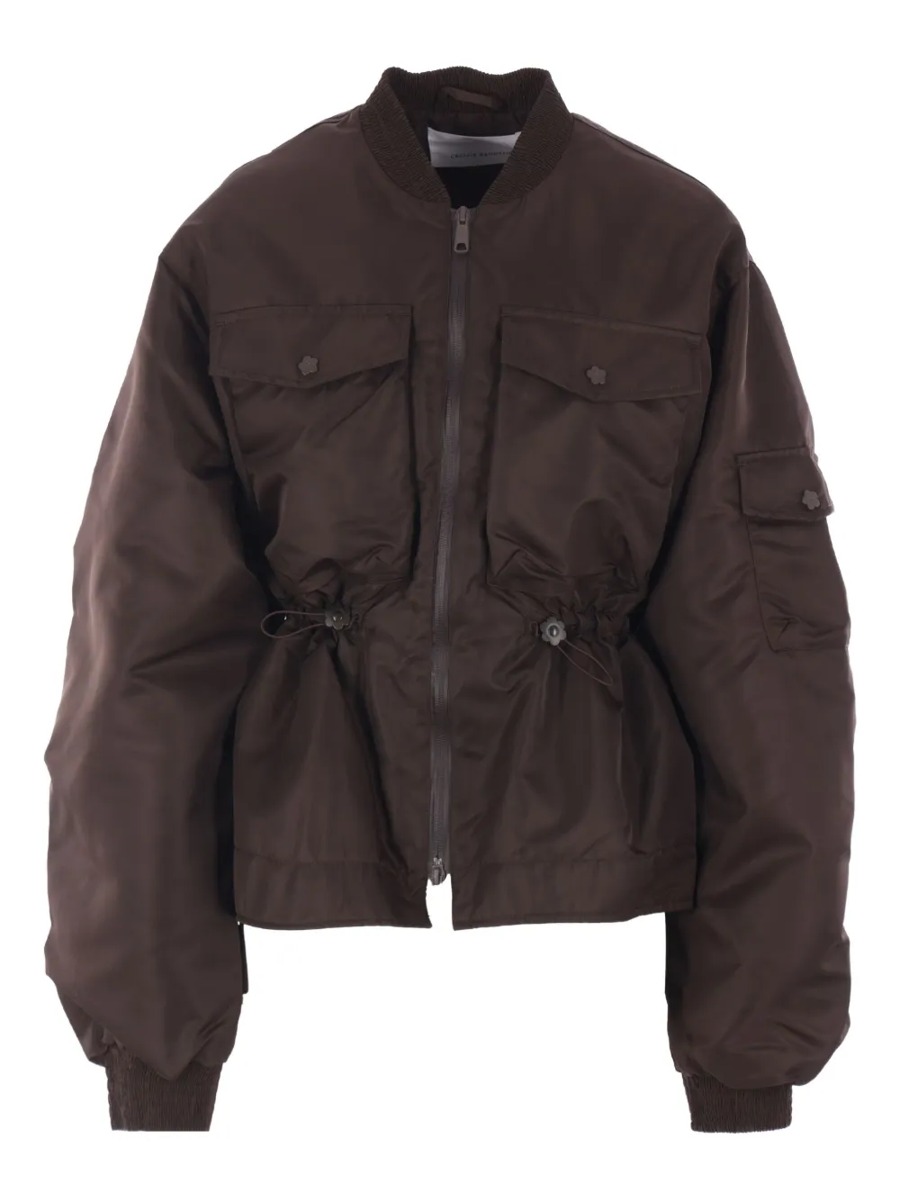 Birdie Brown Zip-Up Bomber Jacket