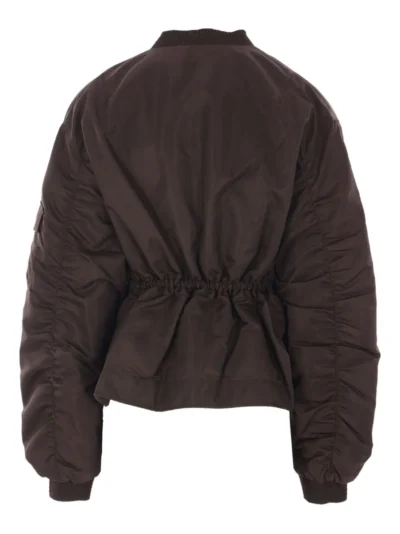 Birdie Brown Zip-Up Bomber Jacket