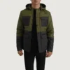 Black & Green Wayne Hooded Puffer Jacket