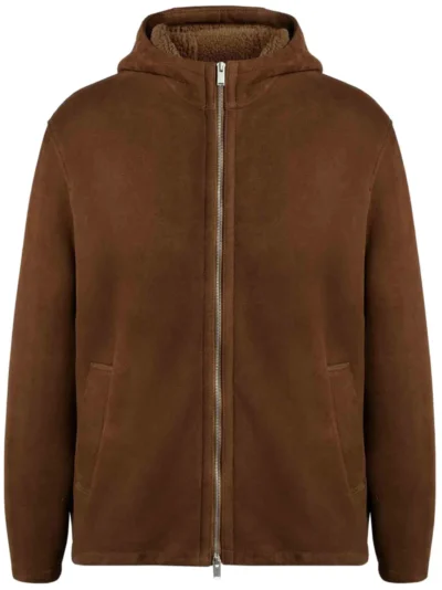 Brown Everyday Hooded Suede Jacket