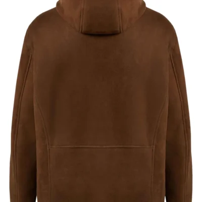 Brown Everyday Hooded Suede Jacket