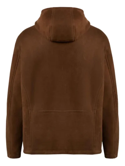Brown Everyday Hooded Suede Jacket