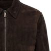 Brown Suede Jacket Aviatore flap-pocket