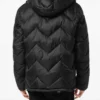 Chevron Black Quilted Puffer Jacket