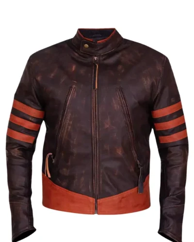 Classic Distressed Brown Cafe Racer Jacket for Men