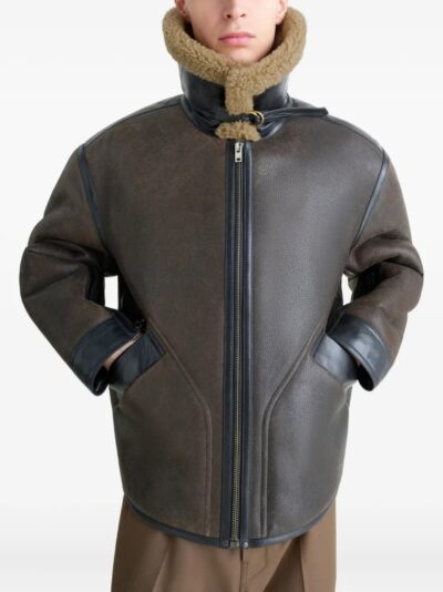 Dark Brown Lambskin shearling Fur Jacket