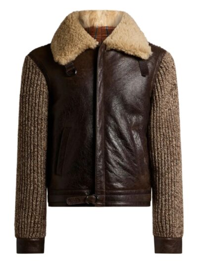 Dark Brown Shearling Leather Jacket