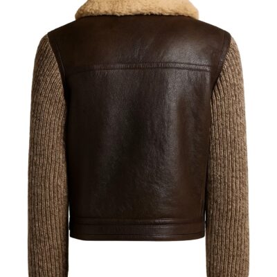 Dark Brown Shearling Leather Jacket