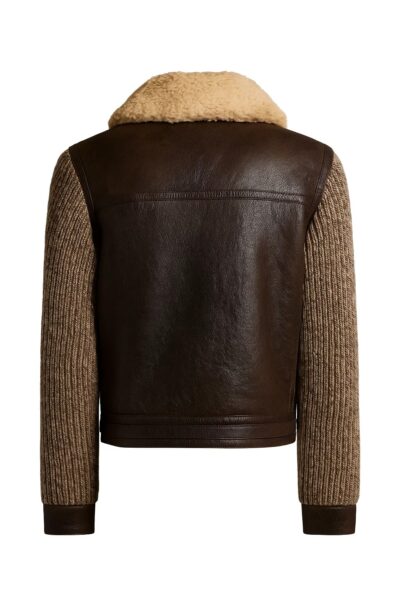 Dark Brown Shearling Leather Jacket