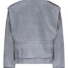 Grey Robert Suede Jacket with Flap Pockets & Button Fastening