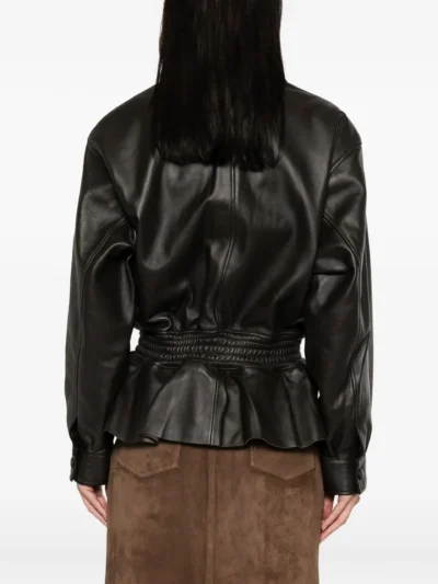 Hazel Chic Peplum Leather Jacket