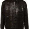 Heritage Brown Embossed Leather Jacket