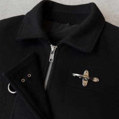 Heritage Military Men’s Wool Bomber Jacket with Fireman Clasp