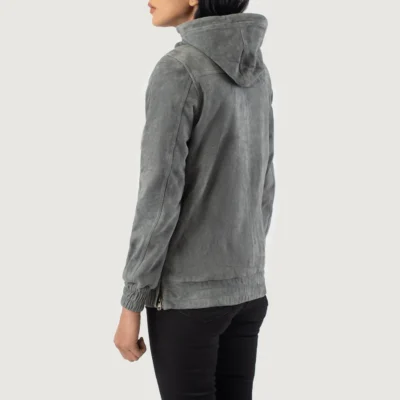 Hooded Pullover Jacket Zest Grey Suede