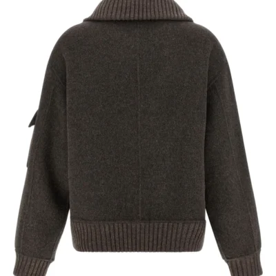 Leak Soft Wool Zip-Up Bomber Jacket