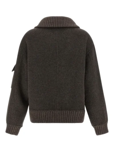 Leak Soft Wool Zip-Up Bomber Jacket