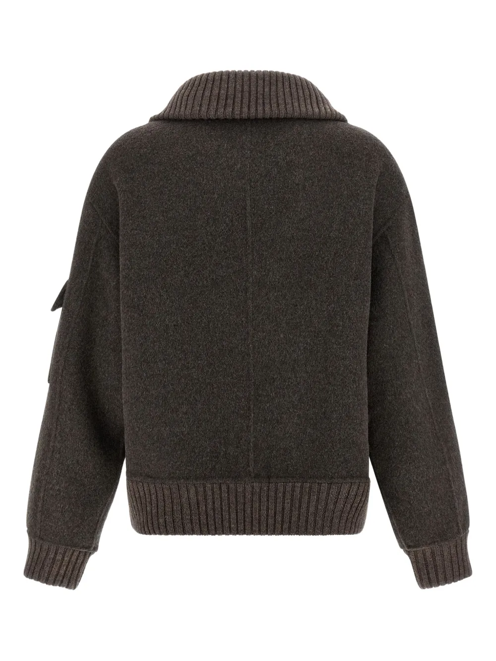 Leak Soft Wool Zip-Up Bomber Jacket