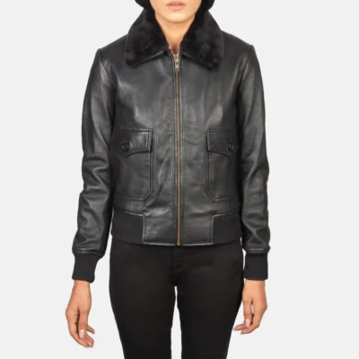 Leather Bomber Jacket Stella G-1 Black