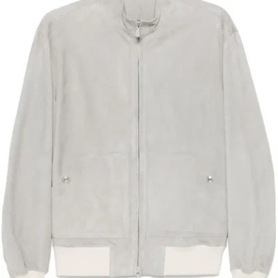 Luxe Light Blue Suede Outerwear