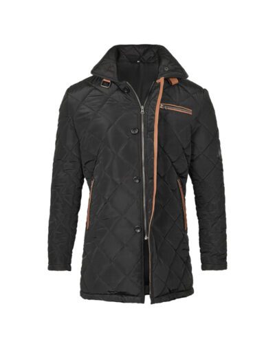 Men’s Black Padded Polyester Winter Jacket